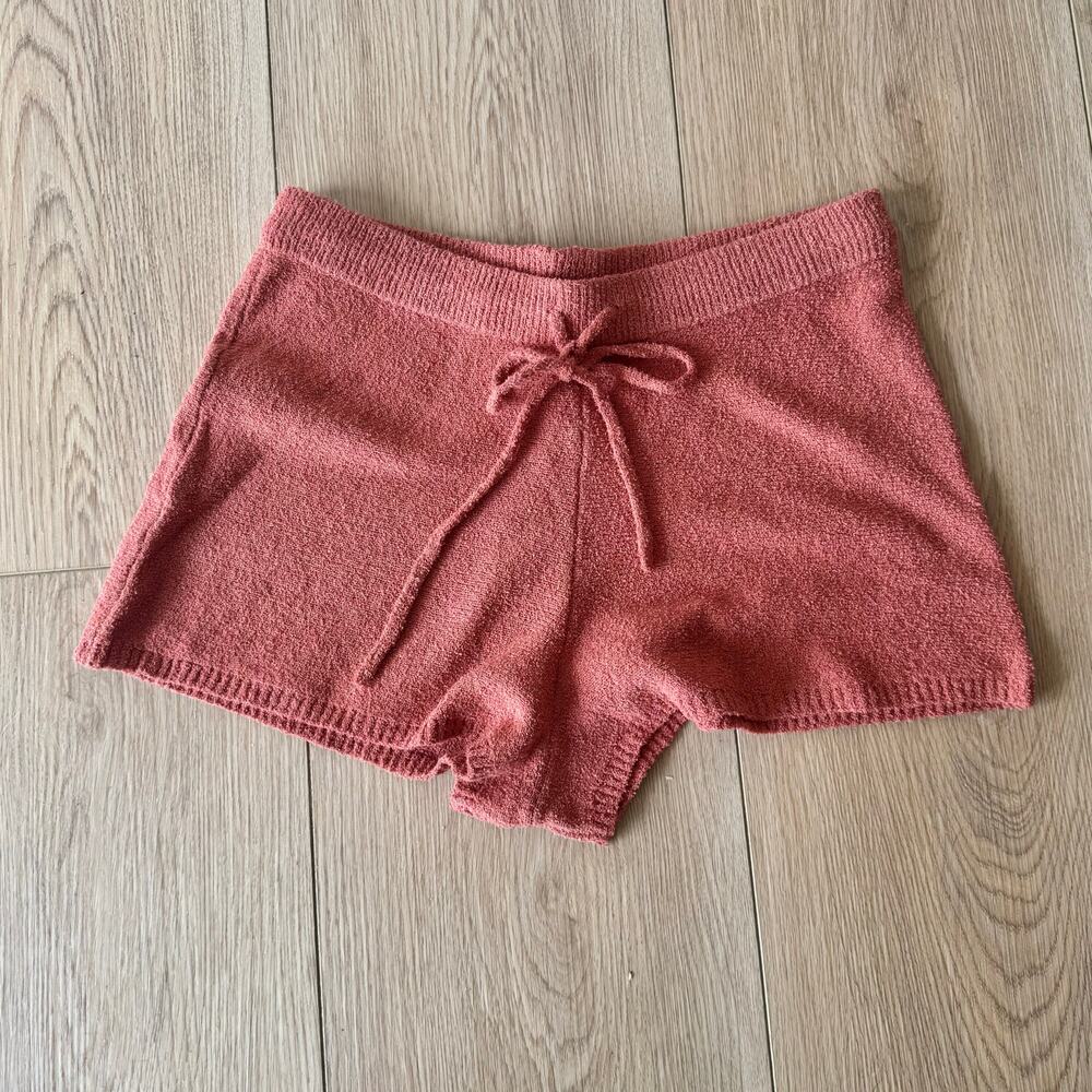 Cozy Knit Drawstring Women's Shorts - Dusty Rose